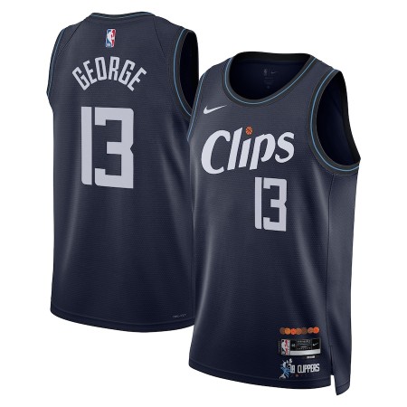 Camiseta Hombre NBA Los Angeles Clippers Paul George 2023-24 Nike City Edition Navy Swingman
